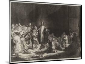 Rembrandt's Hundred-Guilder Piece, Christ Healing the Sick-Rembrandt van Rijn-Mounted Giclee Print