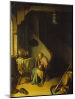 Rembrandt's Mother at the Spinning Wheel-Gerrit Dou-Mounted Giclee Print