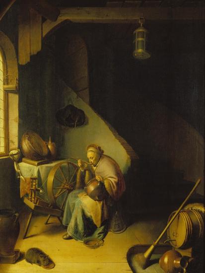 'Rembrandt's Mother at the Spinning Wheel' Giclee Print - Gerrit Dou ...