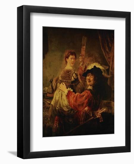 Rembrandt (Self-Portrait) and Saskia in the Parable of the Prodigal Son, 1635-39-Rembrandt van Rijn-Framed Giclee Print