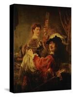 Rembrandt (Self-Portrait) and Saskia in the Parable of the Prodigal Son, 1635-39-Rembrandt van Rijn-Stretched Canvas