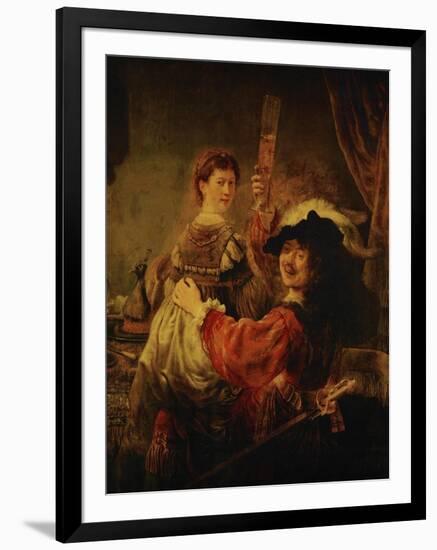 Rembrandt (Self-Portrait) and Saskia in the Parable of the Prodigal Son, 1635-39-Rembrandt van Rijn-Framed Giclee Print