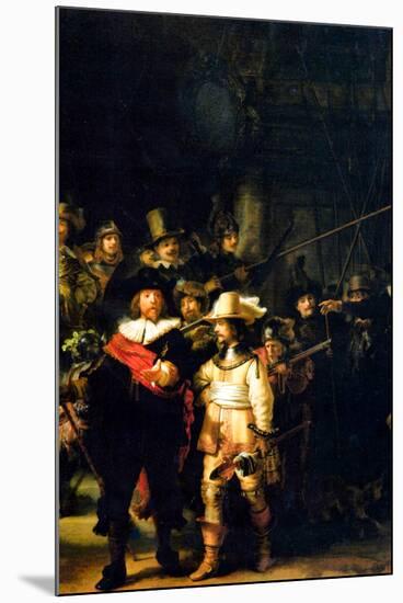 Rembrandt The Night Watch Detail-null-Mounted Art Print