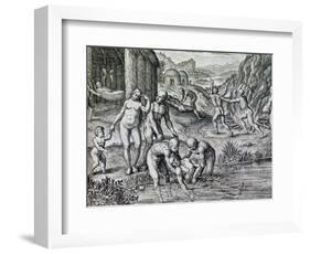 Remedies Used by Natives Against Disease, Engraving from Historia America-Theodor de Bry-Framed Giclee Print