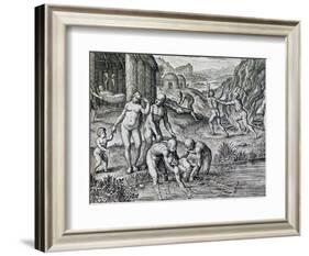 Remedies Used by Natives Against Disease, Engraving from Historia America-Theodor de Bry-Framed Giclee Print