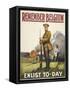 Remember Belgium - Enlist To-day' a Recruitment and Propaganda Poster-null-Framed Stretched Canvas