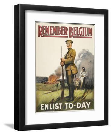 vintage recruitment  poster reproduction. Remember Belgium 