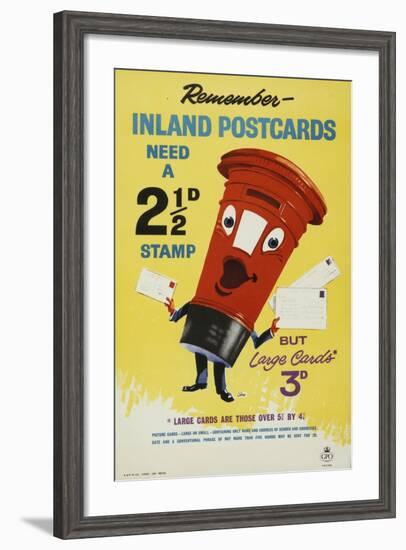 Remember Inland Postcards Need a 2¢D Stamp-John Thomas Young Gilroy-Framed Art Print