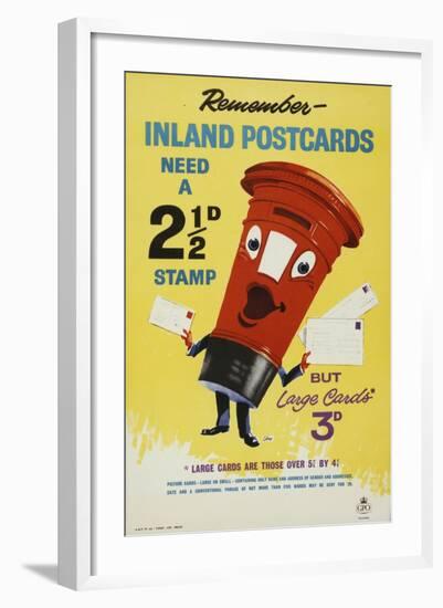 Remember Inland Postcards Need a 2¢D Stamp-John Thomas Young Gilroy-Framed Art Print