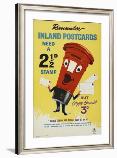 Remember Inland Postcards Need a 2¢D Stamp-John Thomas Young Gilroy-Framed Art Print