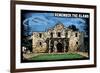 Remember the Alamo - Scratchboard-Lantern Press-Framed Art Print