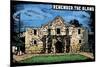 Remember the Alamo - Scratchboard-Lantern Press-Mounted Art Print