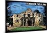 Remember the Alamo - Scratchboard-Lantern Press-Mounted Art Print