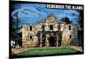 Remember the Alamo - Scratchboard-Lantern Press-Mounted Premium Giclee Print