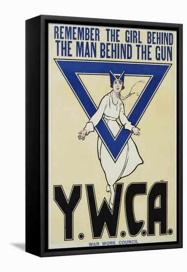 Remember the Girl Behind the Man Behind the Gun - YWCA Poster-null-Framed Stretched Canvas