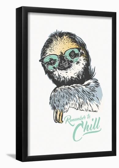 Remember To Chill Sloth-null-Framed Poster