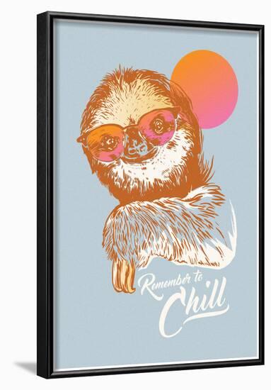 Remember To Chill Sunset Sloth-null-Framed Poster