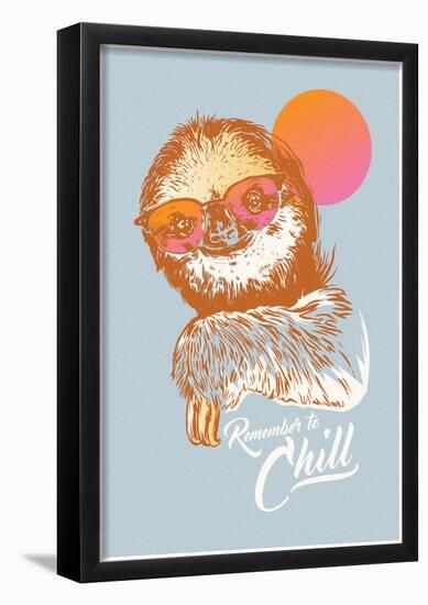 Remember To Chill Sunset Sloth-null-Framed Poster