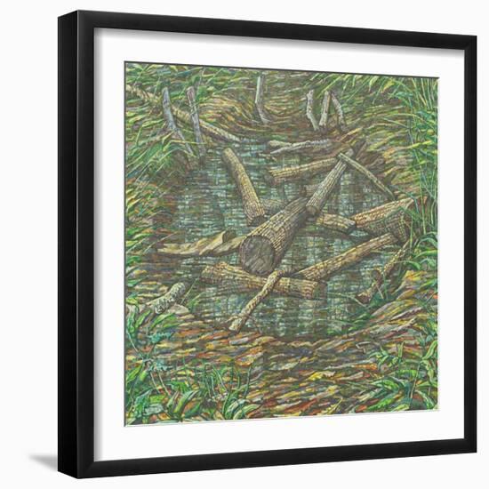 Remembered Pond, Forgotten Logs-Noel Paine-Framed Giclee Print