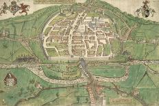 Map Of Exeter-Remigius Hogenberg-Mounted Giclee Print