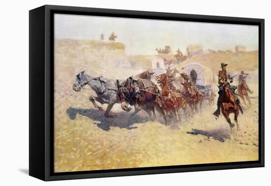 Remington: Attack-Frederic Sackrider Remington-Framed Stretched Canvas