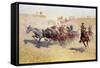 Remington: Attack-Frederic Sackrider Remington-Framed Stretched Canvas