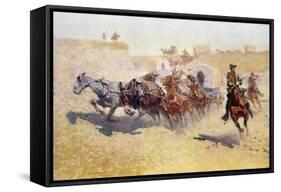 Remington: Attack-Frederic Sackrider Remington-Framed Stretched Canvas