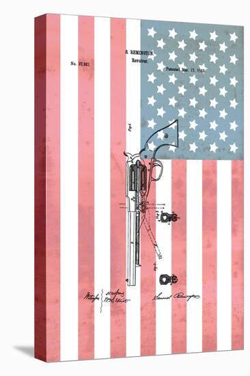 Remington Revolver & Flag, 186-Dan Sproul-Stretched Canvas