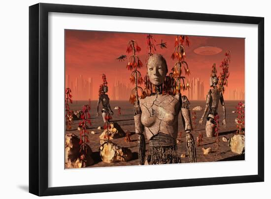 Remnants of an Advanced Martian Civilization-Stocktrek Images-Framed Art Print