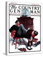 "Removing Sailor's Boots," Country Gentleman Cover, March 7, 1925-William Meade Prince-Stretched Canvas