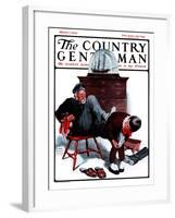 "Removing Sailor's Boots," Country Gentleman Cover, March 7, 1925-William Meade Prince-Framed Giclee Print