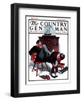 "Removing Sailor's Boots," Country Gentleman Cover, March 7, 1925-William Meade Prince-Framed Giclee Print