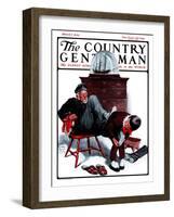 "Removing Sailor's Boots," Country Gentleman Cover, March 7, 1925-William Meade Prince-Framed Giclee Print