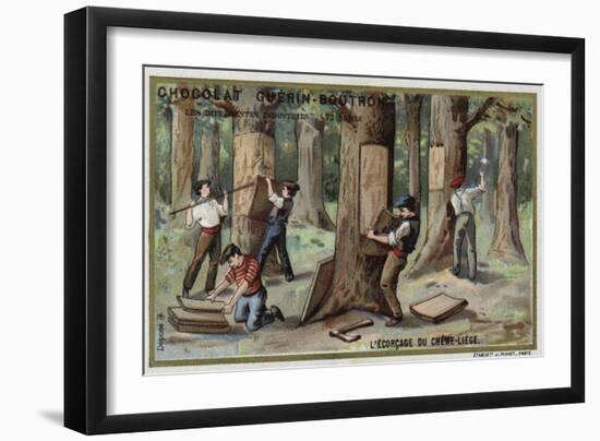 Removing the Bark from Cork Trees-null-Framed Giclee Print