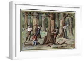 Removing the Bark from Cork Trees-null-Framed Giclee Print