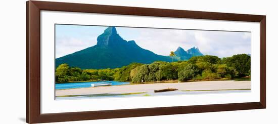 Rempart and Mamelles Peaks, Tamarin Bay, Mauritius Island, Mauritius-null-Framed Photographic Print