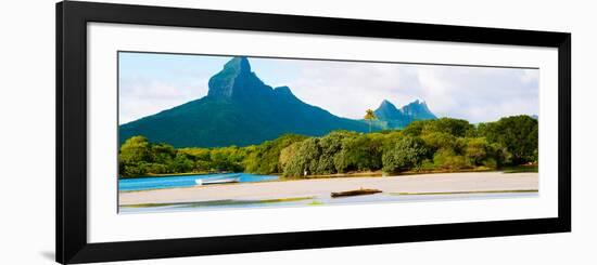 Rempart and Mamelles Peaks, Tamarin Bay, Mauritius Island, Mauritius-null-Framed Photographic Print