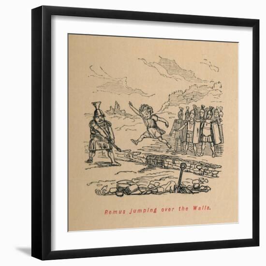 'Remus jumping over the Walls', 1852-John Leech-Framed Premium Giclee Print