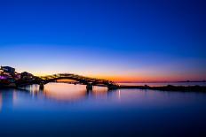 Bridge on the Ionian Island of Lefkas Greece at Sunset-Remy Musser-Photographic Print