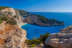 Idyllic View of Beautiful Navagio Shipwreck Beach on Zakynthos Island in Greece-Remy Musser-Photographic Print