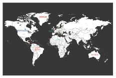 World Map in Black-Ren Lane-Art Print
