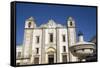 Renaissance Fountain in the foreground with St. Anton's Church behind, Evora, UNESCO World Heritage-Richard Maschmeyer-Framed Stretched Canvas