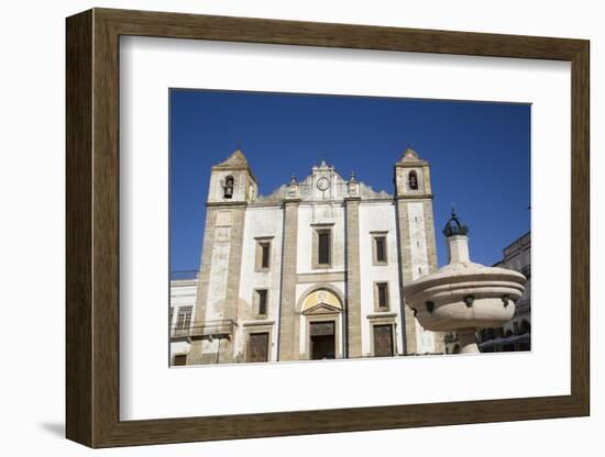 Renaissance Fountain in the foreground with St. Anton's Church behind, Evora, UNESCO World Heritage-Richard Maschmeyer-Framed Photographic Print