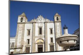 Renaissance Fountain in the foreground with St. Anton's Church behind, Evora, UNESCO World Heritage-Richard Maschmeyer-Mounted Photographic Print