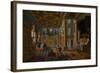 Renaissance Interior with Banqueters, circa 1618-1622 (Oil on Panel)-Bartolomeus Van Bassen-Framed Giclee Print