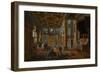 Renaissance Interior with Banqueters, circa 1618-1622 (Oil on Panel)-Bartolomeus Van Bassen-Framed Giclee Print