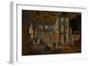 Renaissance Interior with Banqueters, circa 1618-1622 (Oil on Panel)-Bartolomeus Van Bassen-Framed Giclee Print