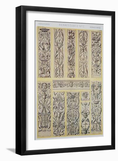 Renaissance Style Decoration, Plate LXXV from Grammar of Ornament-Owen Jones-Framed Giclee Print