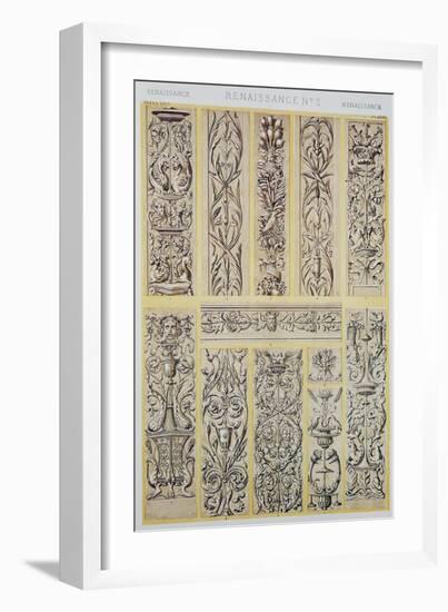 Renaissance Style Decoration, Plate LXXV from Grammar of Ornament-Owen Jones-Framed Giclee Print