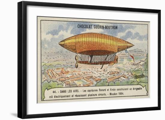 Renard and Krebs' Electrically Powered Airship, Meudon, France, 1884-null-Framed Giclee Print